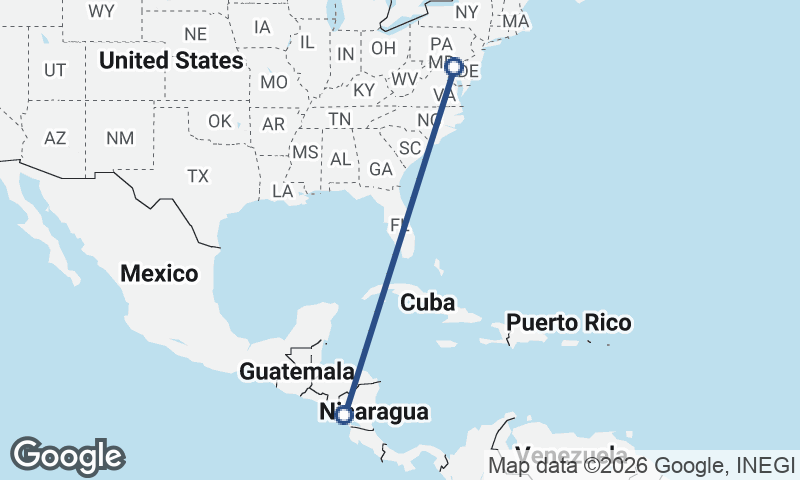 Baltimore to Managua