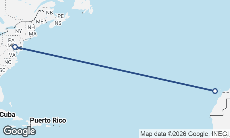 Baltimore to Las Palmas de Gran Canaria