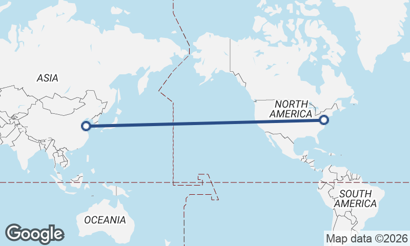 Baltimore to Qingdao