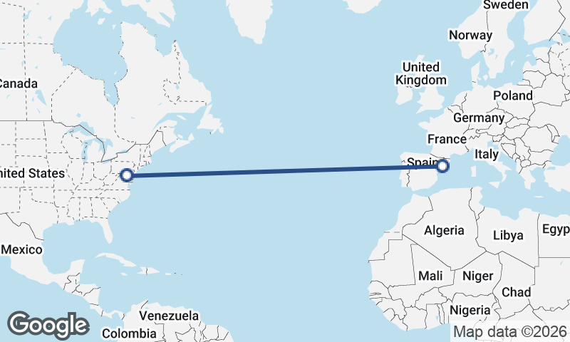 Baltimore to Tarragona