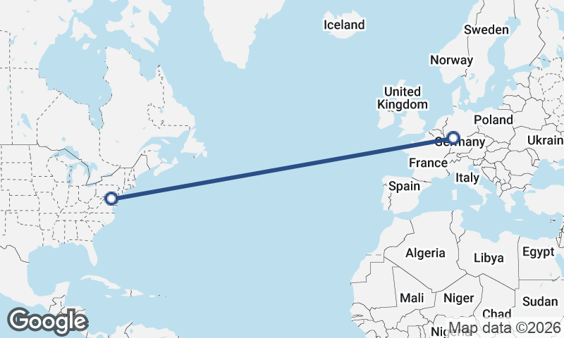 Baltimore to Frankfurt