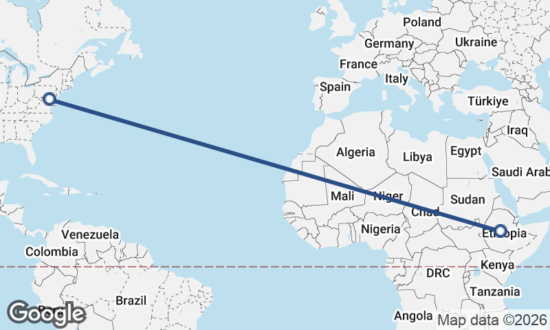 Baltimore to Addis Ababa
