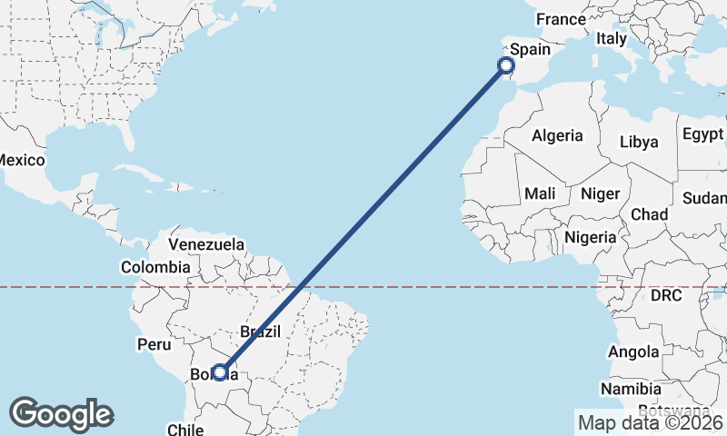 Portugal to Bolivia