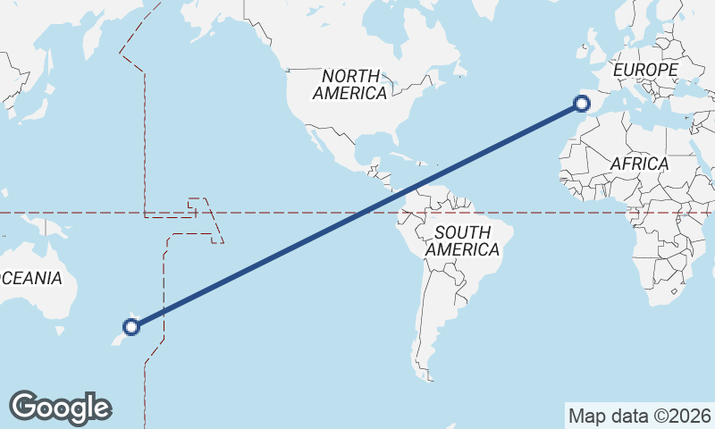 Portugal to New Zealand