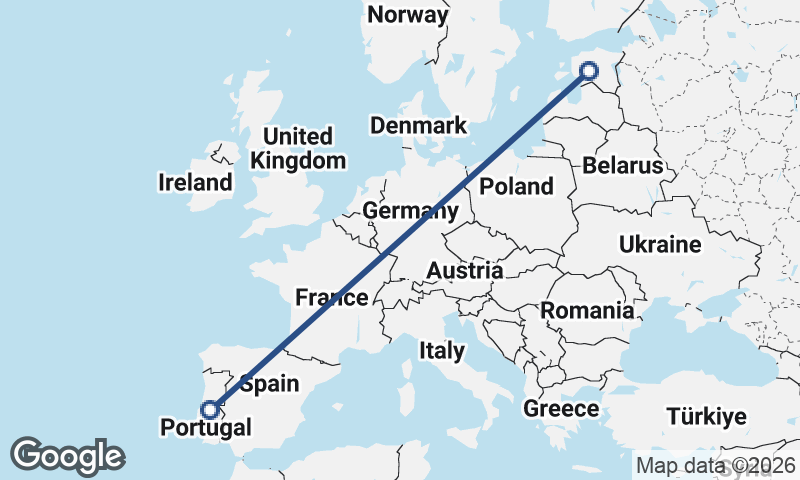 Portugal to Estonia