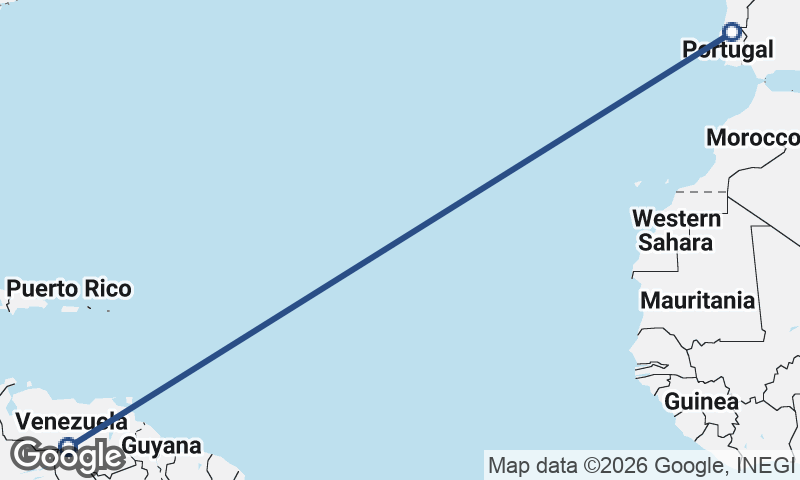 Portugal to Venezuela