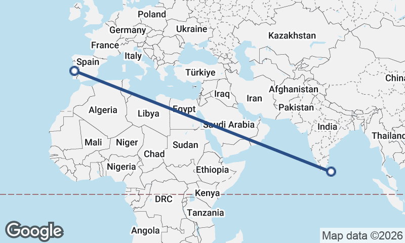 Portugal to Sri Lanka