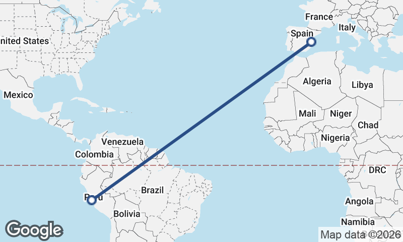 Valencia to Lima