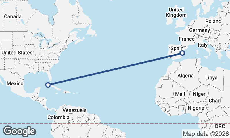 Valencia to Havana
