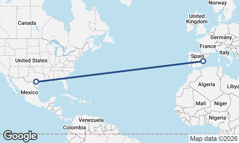 Valencia to San Antonio