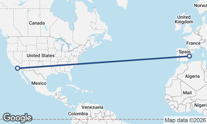 Valencia to San Diego