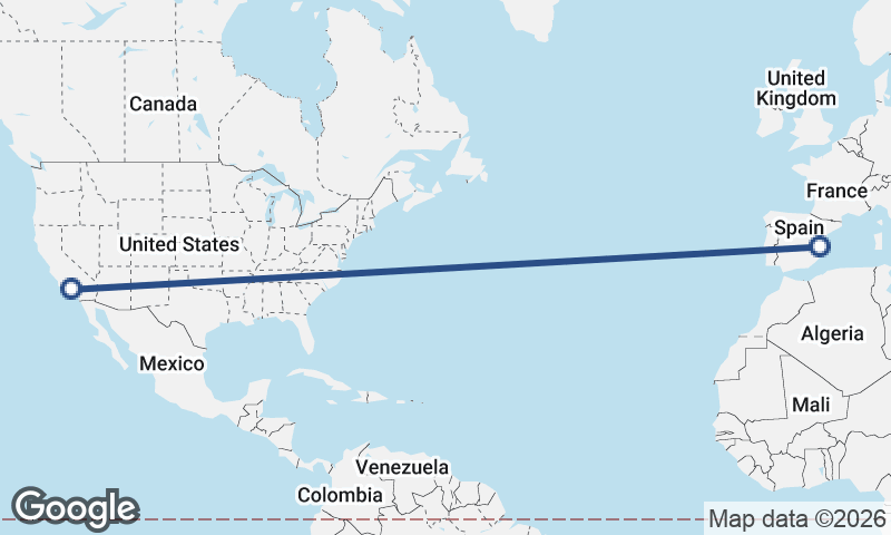 Valencia to Los Angeles