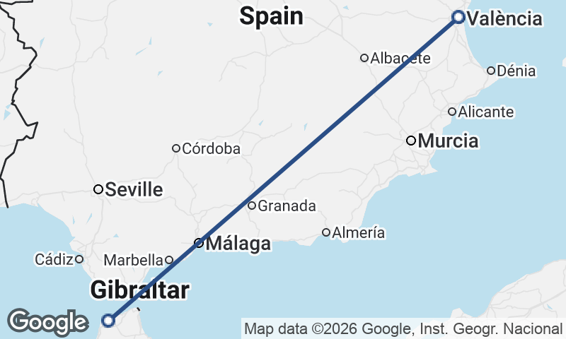 Valencia to Tangier