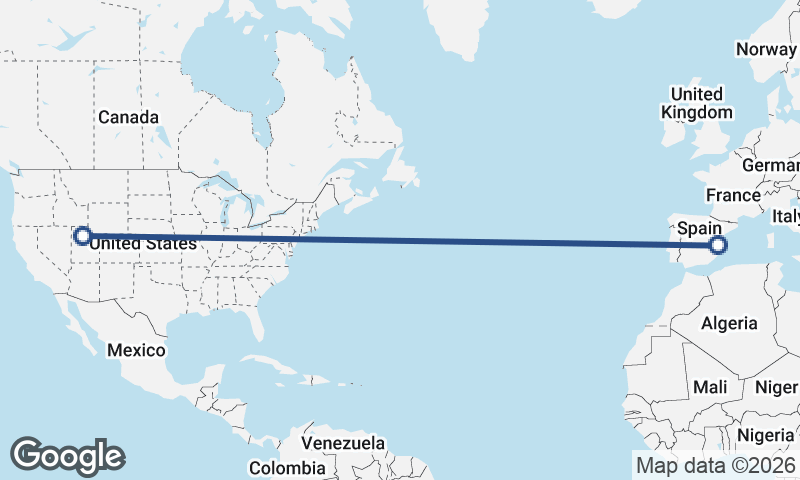 Valencia to Salt Lake City