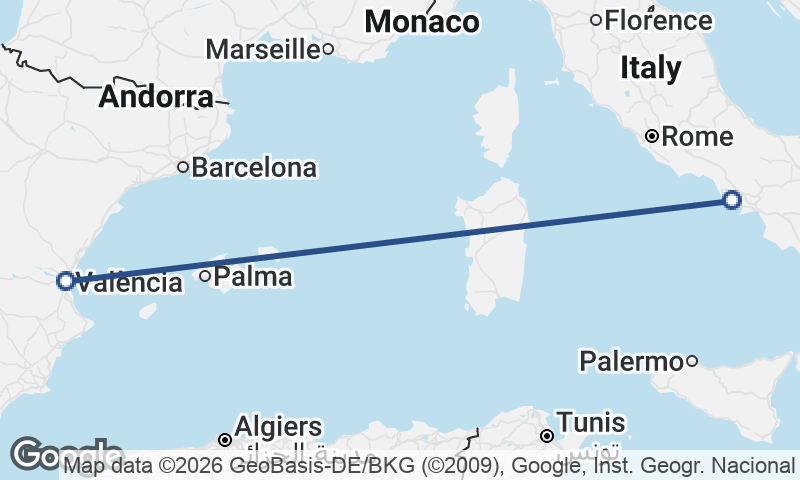 Valencia to Naples