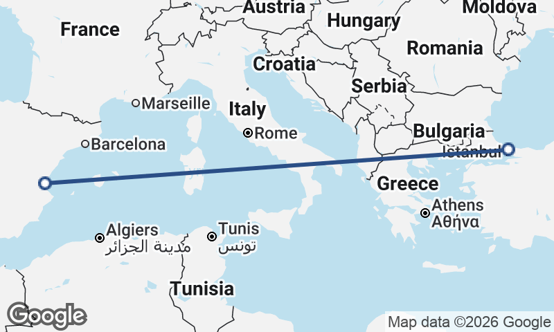 Valencia to Istanbul