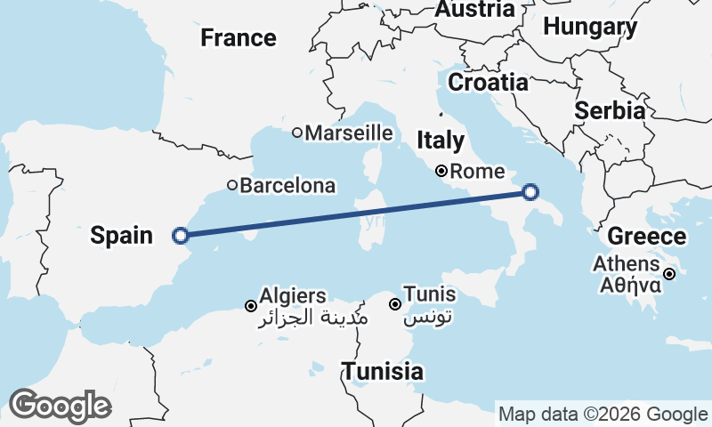 Valencia to Bari