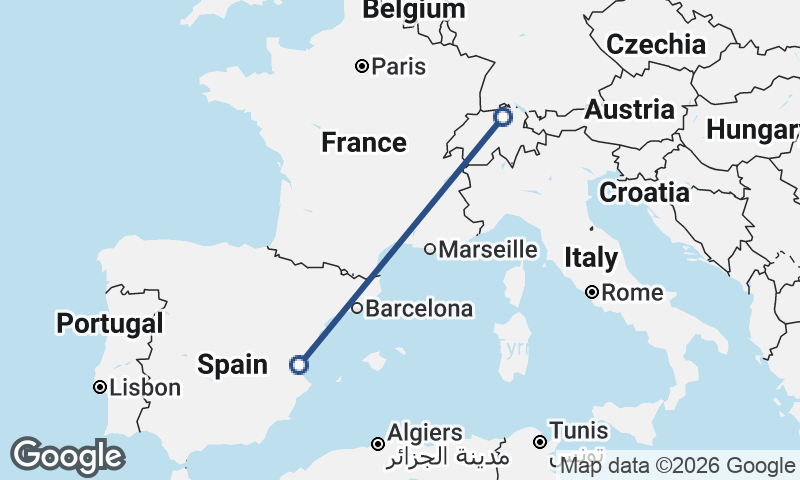 Valencia to Zürich