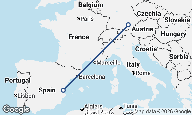 Valencia to Munich