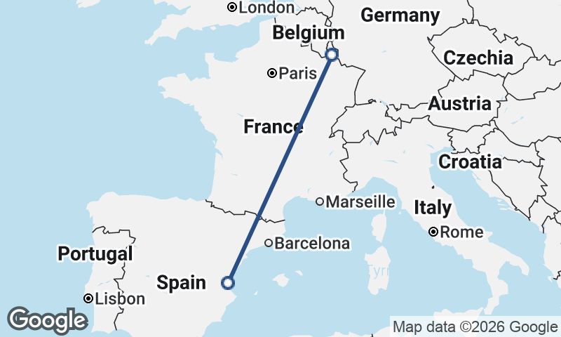 Valencia to Luxembourg City
