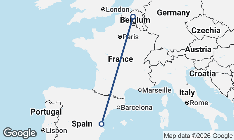 Valencia to Brussels