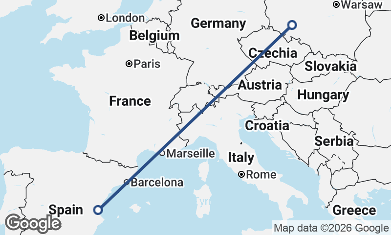 Valencia to Wrocław