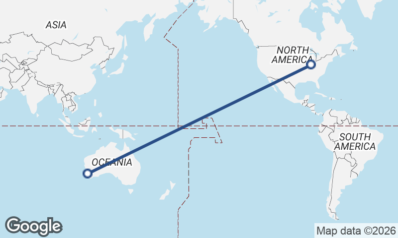 Indianapolis to Perth