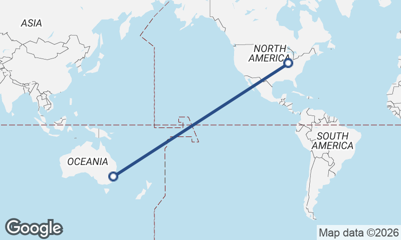 Indianapolis to Sydney