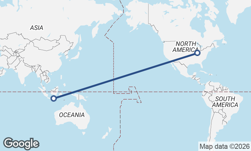 Indianapolis to Surabaya