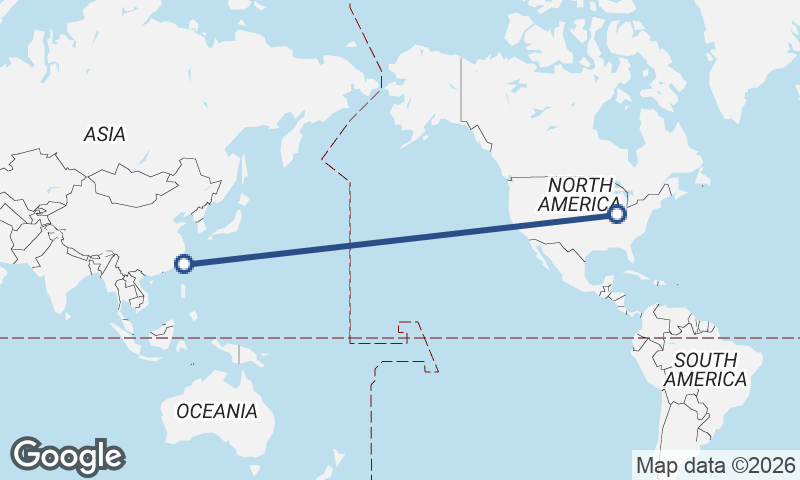 Indianapolis to Taipei