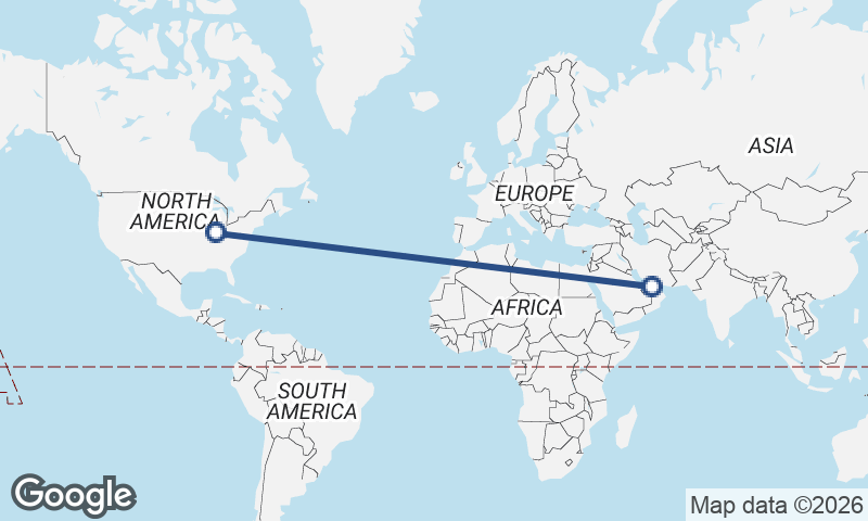 Indianapolis to Dubai