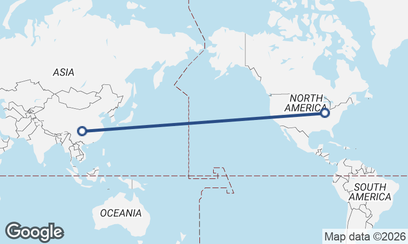 Indianapolis to Chongqing