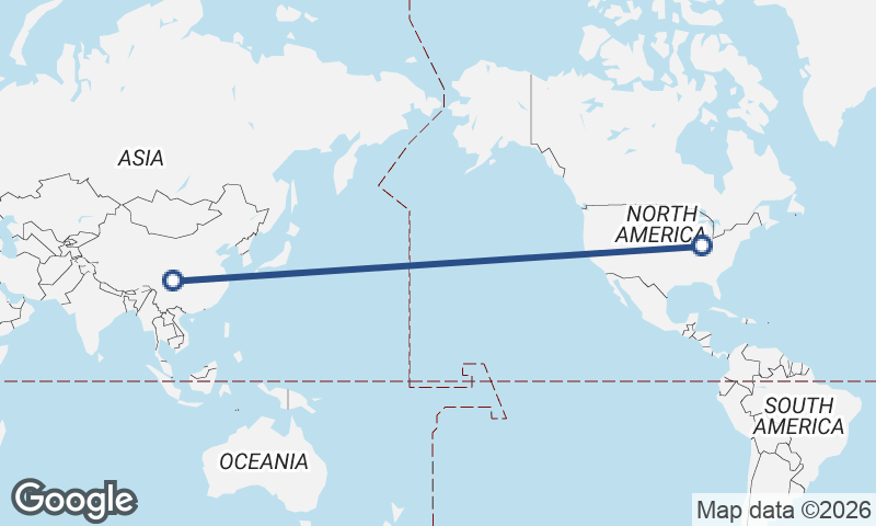 Indianapolis to Chengdu