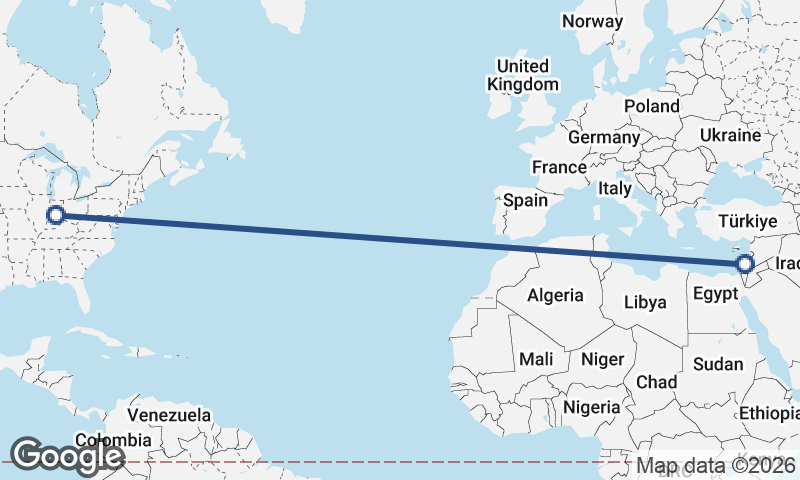 Indianapolis to Haifa