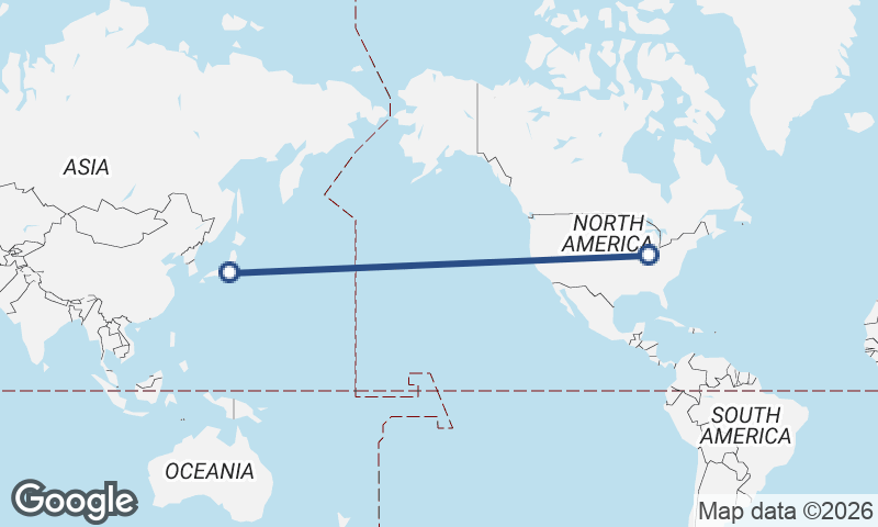 Indianapolis to Yokohama