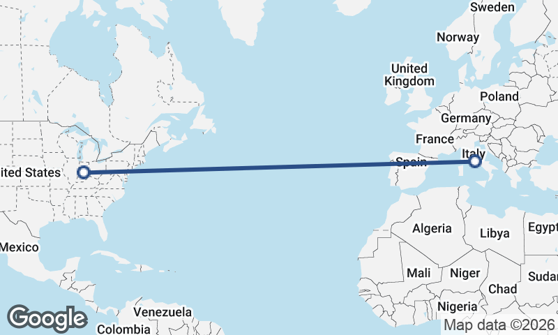 Indianapolis to Rome