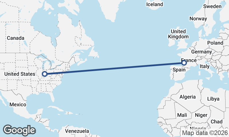 Indianapolis to Bordeaux