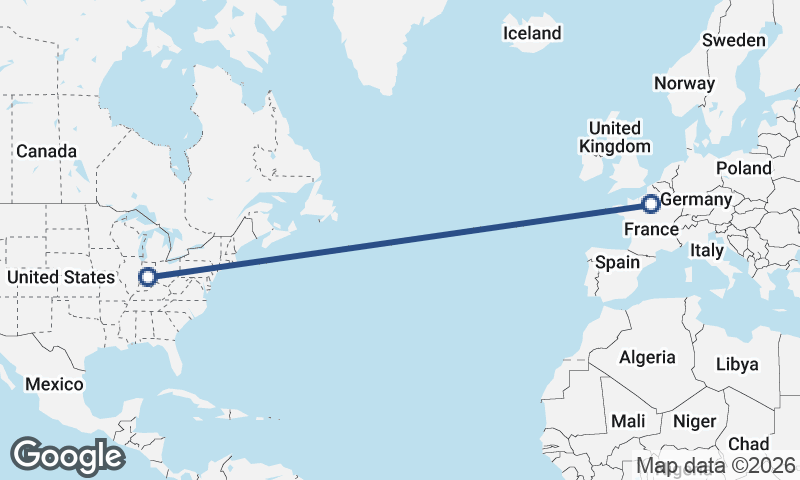 Indianapolis to Paris