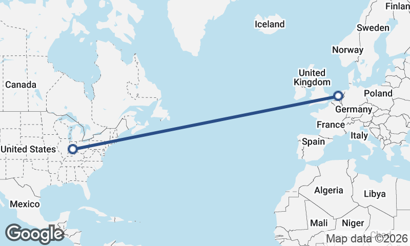 Indianapolis to Amsterdam