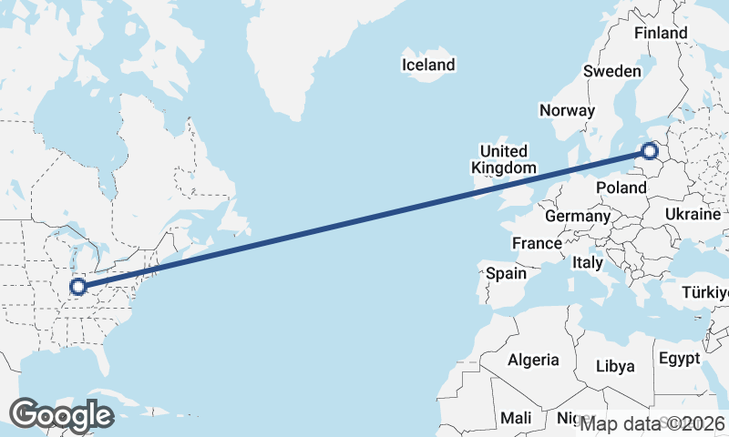 Indianapolis to Riga