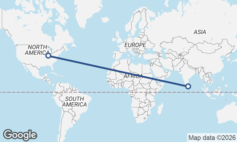 Indianapolis to Colombo