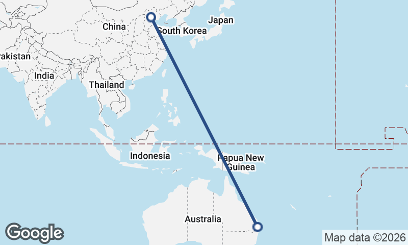 Beijing to Brisbane