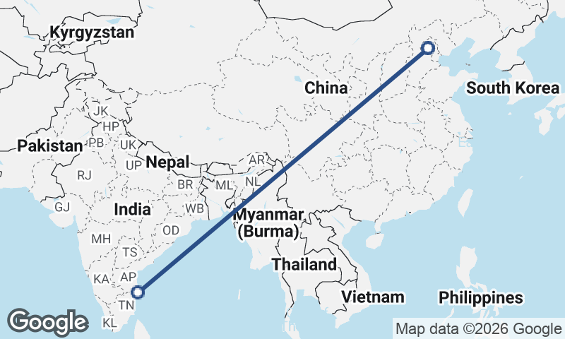 Beijing to Chennai