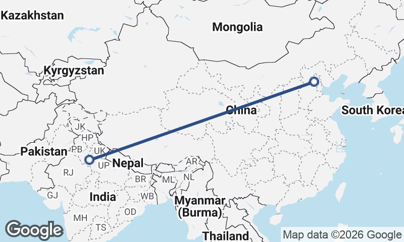 Beijing to Delhi
