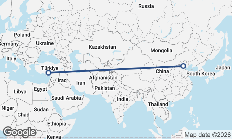 Beijing to Mersin