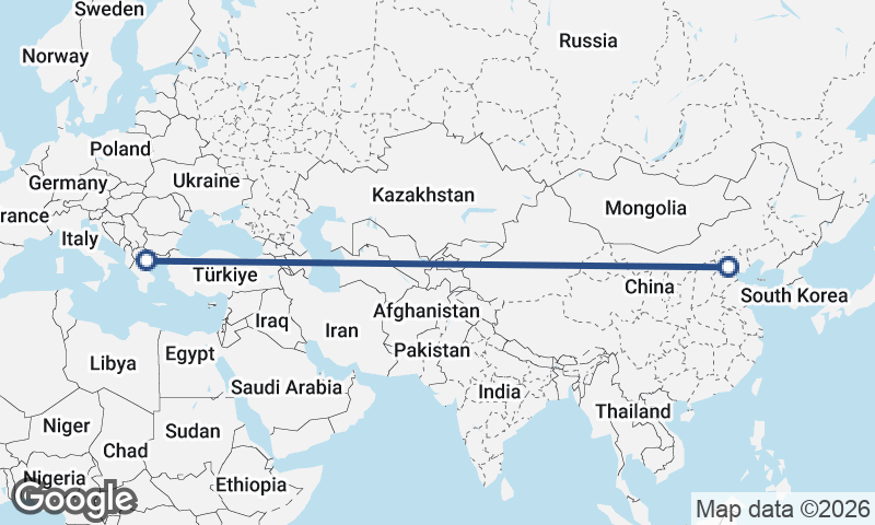 Beijing to Thessaloníki