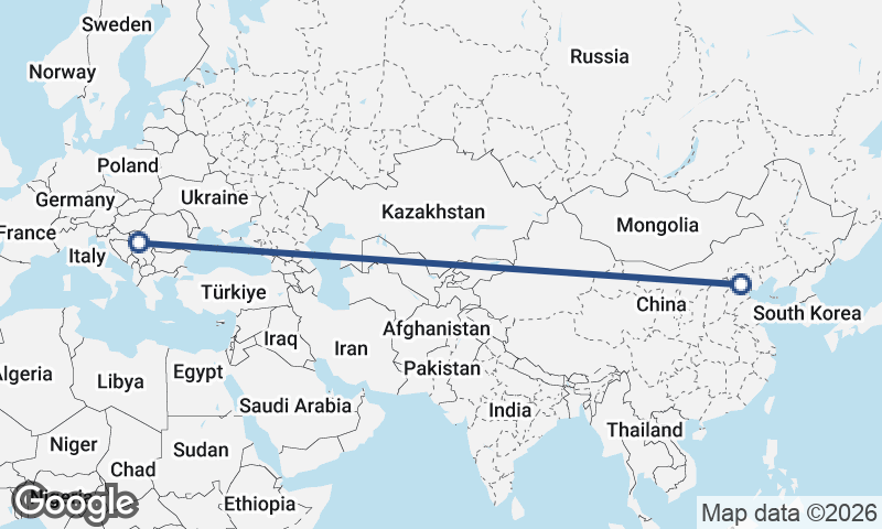Beijing to Belgrade