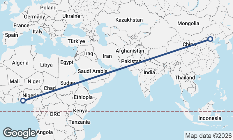 Beijing to Lagos