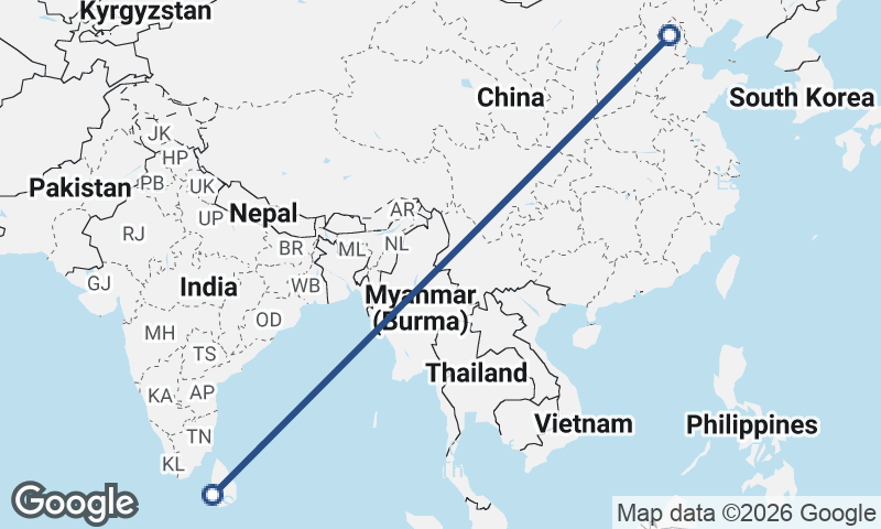 Beijing to Colombo
