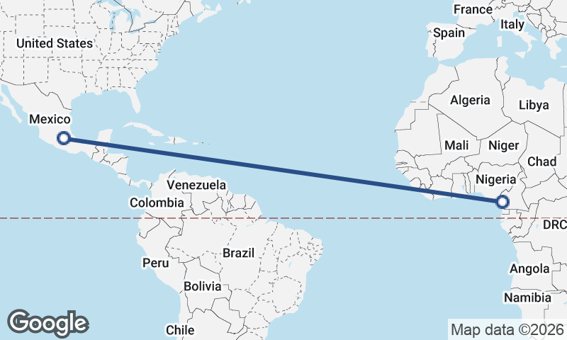Douala to Mexico City
